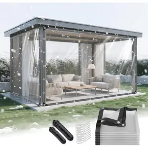 Clear Tarp with Grommets 8x16 ft Heavy Duty Clear Tarps 14 Mil Thickened -Resistant Reinforced Edges for Porch Garden Patio Chicken Coop  Winterizing Camping