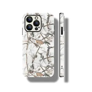 Tree camouflage pattern, durable, shock-absorbing glossy two-in-one mobile phone case, suitable for iPhone 17 15 14 13 12 11 X, Samsung and other series models, can be given as a holiday gift to friends or family