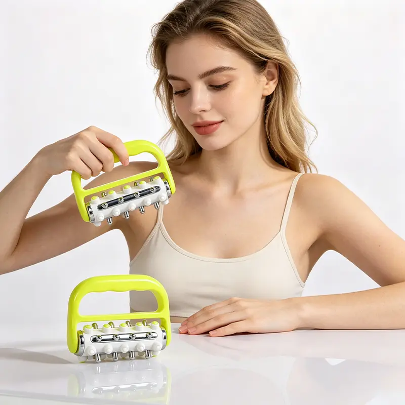 【Renhui】Portable Massage Roller, Handheld Muscle Relaxation Massager for Men and Women, Muscle Relaxation Tool for Home Gym Workouts, Relaxation Aid, Home Gym Equipment
