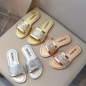 Girls' Sparkling Rhinestone Princess Slide Sandals - Breathable Non-Slip | Perfect for Christmas Party & Holiday Gatherings | Stocking Stuffers #GirlsChristmasSlideSandals #ToddlerHolidayPrincessShoes #SparklyKidsFestiveFootwear