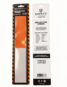Safety Marker Peel & Stick Highly Reflective Strips Orange White 3 Pack