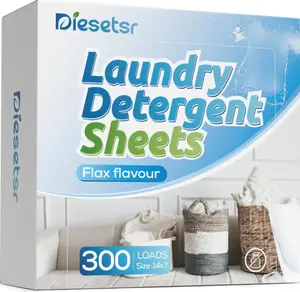 Laundry Detergent Sheets 150 Counts Travel Laundry Sheet ECO-friendly, 300 Small Loads Plastic-Free Clothes Washing Soap-Fresh Linen