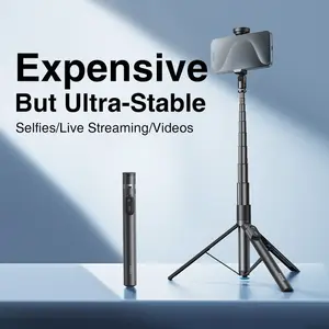 67-Inch Selfie Stick Tripod with Remote, Auto-Open Stand, 360-Degree Rotatable Extendable Design, Magnetic Option for All Smartphone Cellphone Mobile Accessories, Travel & Live Stream Use