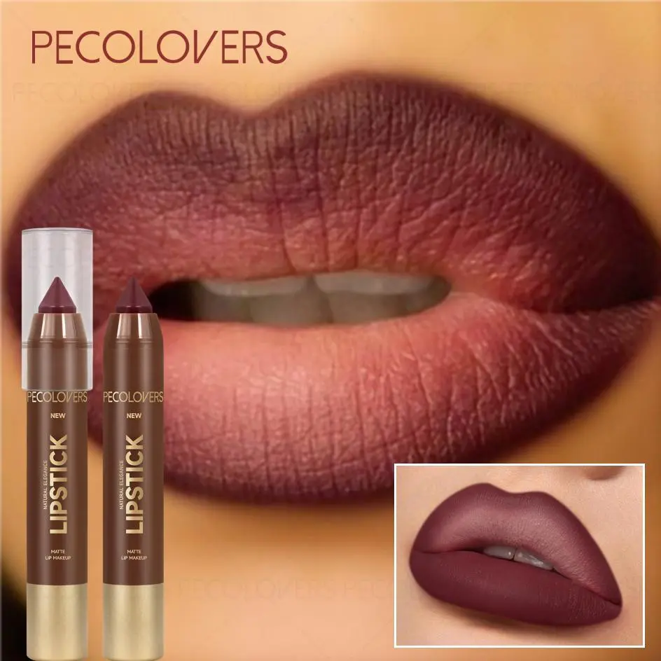 1PC 2 in 1 Matte Lip Crayon - Fine Tip Lip Liner Pen,Cream Texture Lipstick, High, Three-dimensional, Lipstick, Lip Liner, Easy Coloring Lipsticks, Lip Cosmetic, Lip Products Makeup