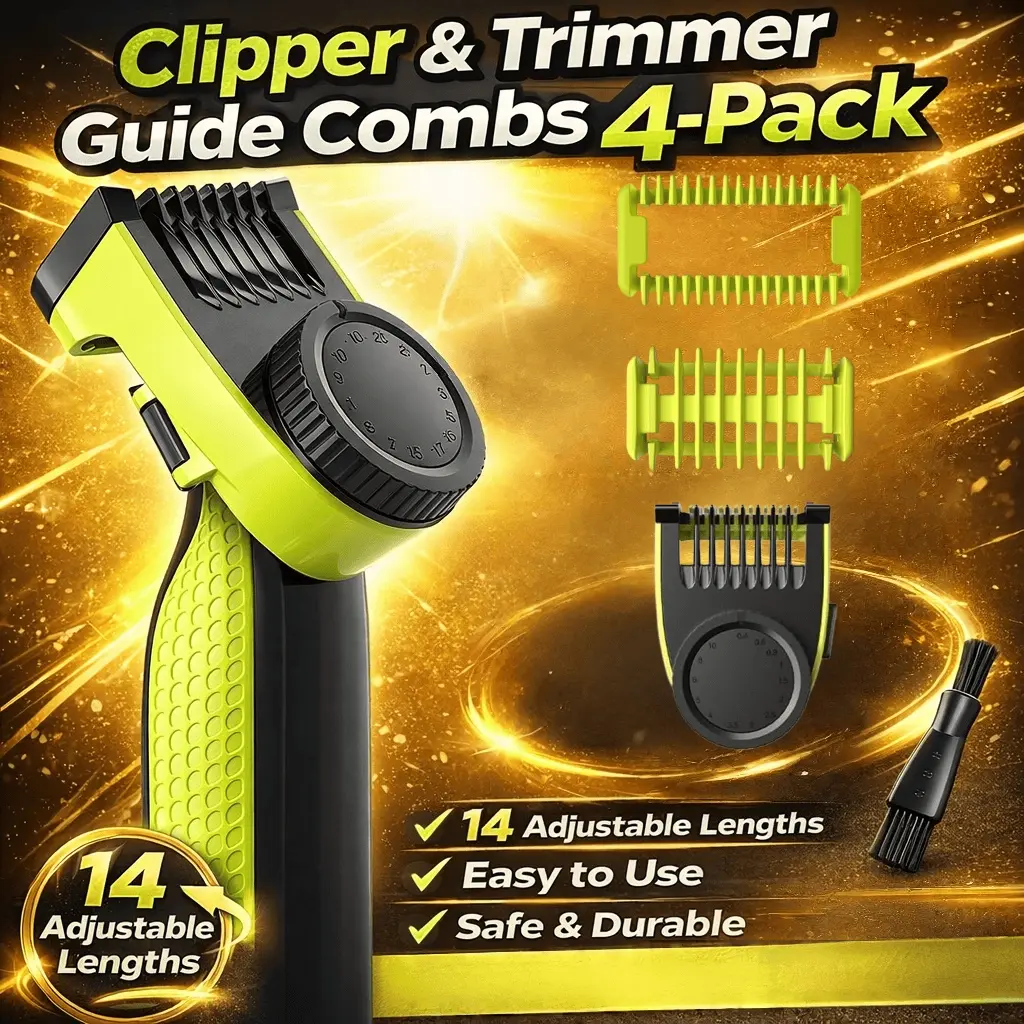 Compatible with The Philips OneBlade Series QP2520/QP2530/QP2630 Electric Trimmers and Shavers, Includes A Protective Comb and A Precision Comb with 14 Adjustable Settings Ranging From 0.4 To 10 Mm, Body Hair Trimming Replacement Accessory Set, Shaver Kit
