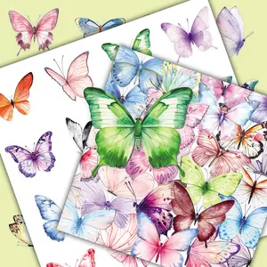 100 pcs Transparent Butterfly Stickers (2 Identical Sets) - Minimalist Aesthetic, Personalized Creative Design for Elegant DIY Decoration, Adhesive Stickers, Scrapbooking & Journaling