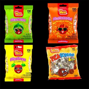 Picamelon Watermelon pica fresa pica tamarindo y pica mango Flavored Gummy Treats - 100 Pieces Individually Wrapped Gummy Coated with Chili Powder for Piñatas, Halloween, and More - Snack, Bonbon