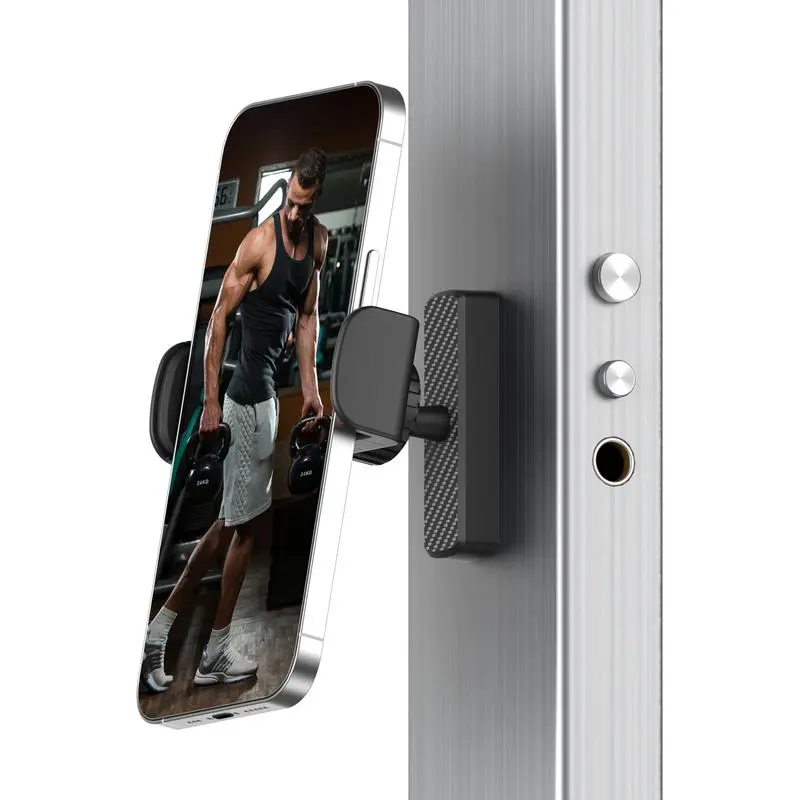 【Summervibes】Gym Magnetic Phone Holder, Gym Essentials Magnet Phone Mount with 360 Rotation, Portable Workout Accessories for Men and Women, Compatible with Andriod Phone and iPhone 16/15/14/13/12