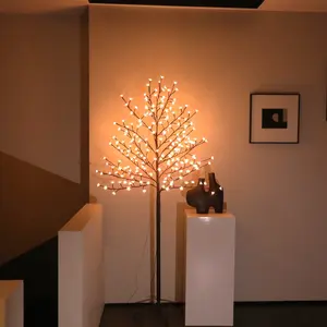 6 Feet Led Cherry Tree Light Warm White Light Plug-in Waterproof Indoor Outdoor Decoration