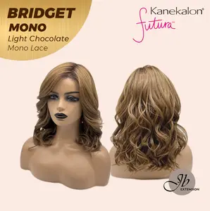 JBEXTENSION BRIDGET MONO Monofilament Handmade Wig 6X5 Full Monofilament Hand Tied Top Wig 15 Inches Mono Lace Wig With Anti-slip Silicone Strips Glueless Wig BRIDGET MONO【BENDY EAR TABS】