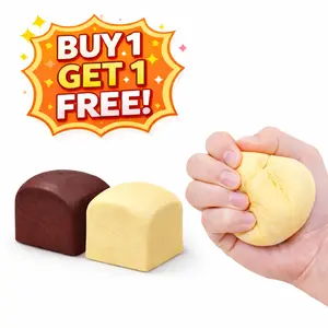 [Buy 1 Get 1 Free] Hawaiian Rolls Squishy Toy, Slow Rising Soft Bread Squeeze Toy, Cute Stress Relief Gift for Kids Teens Adults