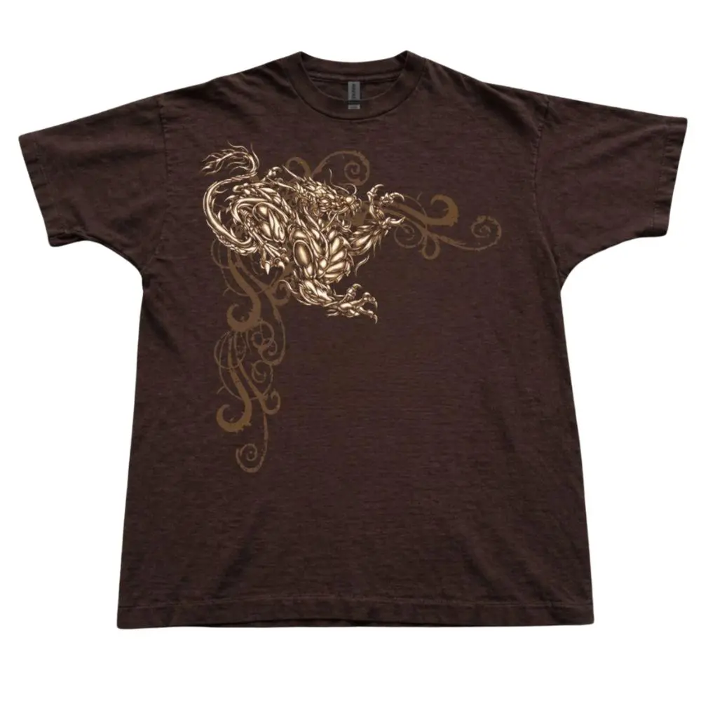 The Tribal Dragon Graphic T-Shirt, Fantasy Mythical Creature Tee, Gothic Vintage Dragon Shirt, Trending Shirt