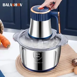 5L Electric Meat Grinding Tool, Large Capacity Meat Grinding Tool with Double Blades, Meat Grinding Machine, Stainless Steel Food Chopper for Kitchen, Vegetables, Onions, Garlic, Peppers, Gift