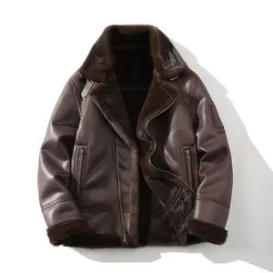 Handmade Limited Edition Men's Fleece-Lined Thickened Faux Suede Outdoor Windproof Jacket for Winter