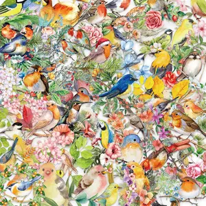 Bird Pattern Sticker (50pcs), Watercolor Bird Sticker, Decorative Sticker Accessories for Phone Case, Computer, Guitar, Bag, Water Cup, Scrapbook, Screen Protector