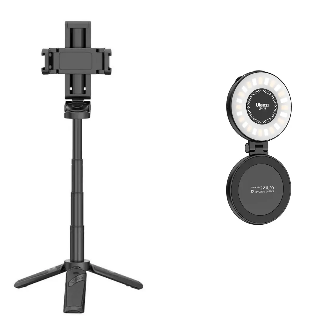 Selfie Kit: black with Magnetic Selfie Light