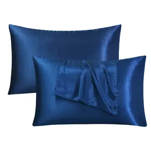 2/4-Pack Light Green Satin Silk Pillowcases - Silky & Cooling Summer Pillow Covers for Hair & Skin - Luxurious Envelope Closure, Wrinkle Resistant Beauty Sleep Bedding for Women Men (No Pillow Core)