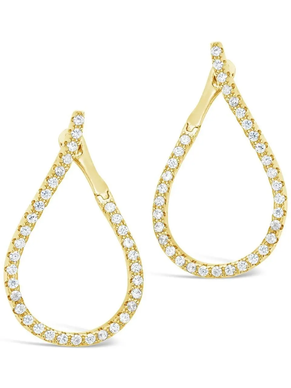 Sterling Forever CZ Studded Drop Earrings