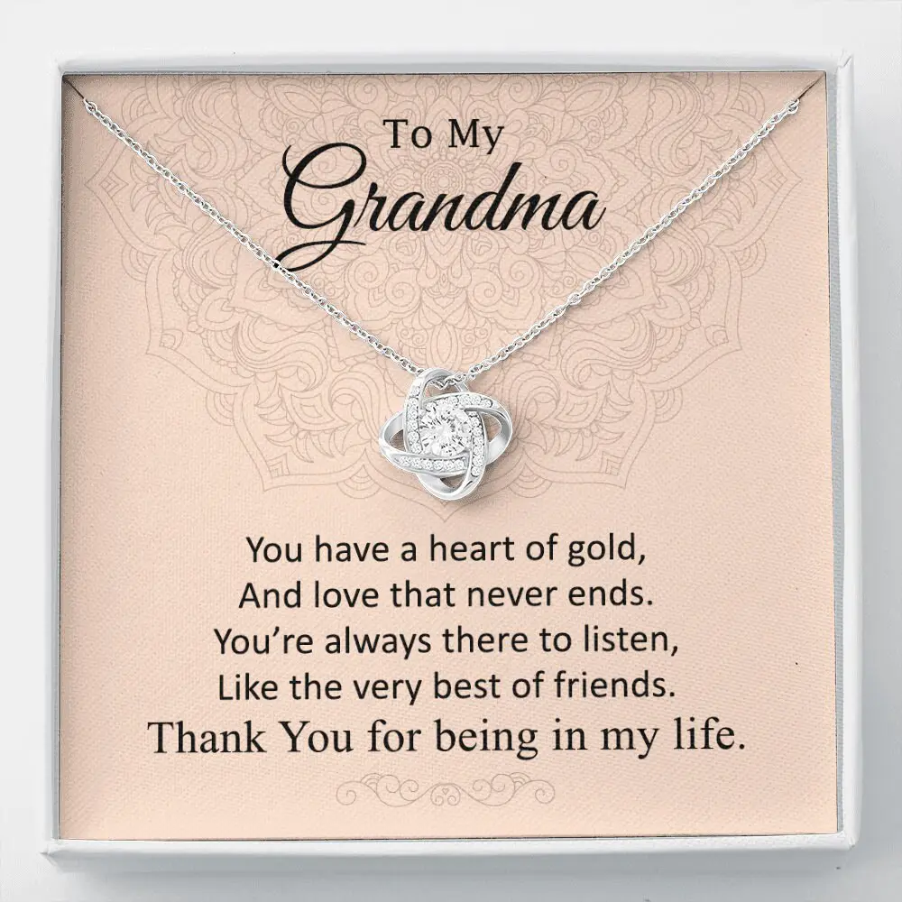 Grandmother Necklace - Mothers Day Gift for Grandma/Nana with Meaningful Message Card Inside, Unique Grandma Gift for Grandma Birthday
