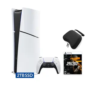 2025 New PlayStation 5 Slim Upgraded 2TB Digital Edition Call of Duty: Black Ops 6 Bundle and Mytrix Controller Case - White, Slim PS5 2TB PCIe SSD Gaming Console