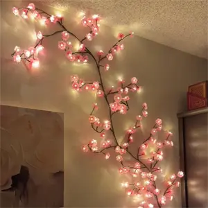 Cherry Blossom Branch Shaped LED Lights, USB Powered Creative DIY Holiday Vine Light, Suitable for Living Room, Bedroom Wall Decoration, Interior LED Lights for Bedroom Fall Decor, Prince Room, Led Lighted