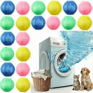 24 Pcs Pet Hair Remover for Laundry Catcher Balls Reusable Lint for Machine Effective Cat Dog Laundry Pet Hair Catcher for Clothes Sheets Towels(Multicolor)