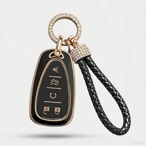 Car Key Fob Cover Key Case Cover for CHEVROLET 2016-2021 for Chevy Equinox Malibu for Camaro Cruze Blazer Traverse Trax, Only for 5-Bottons 2023 2024 2025 and remotes
