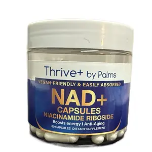 Thrive+ by Palms NAD+ Capsules Vegan Friendly & Easily Absorbed Niacinamide Riboside Boosts Energy Anti Aging 80 Capsules Dietary Supplement Healthcare Vitamin