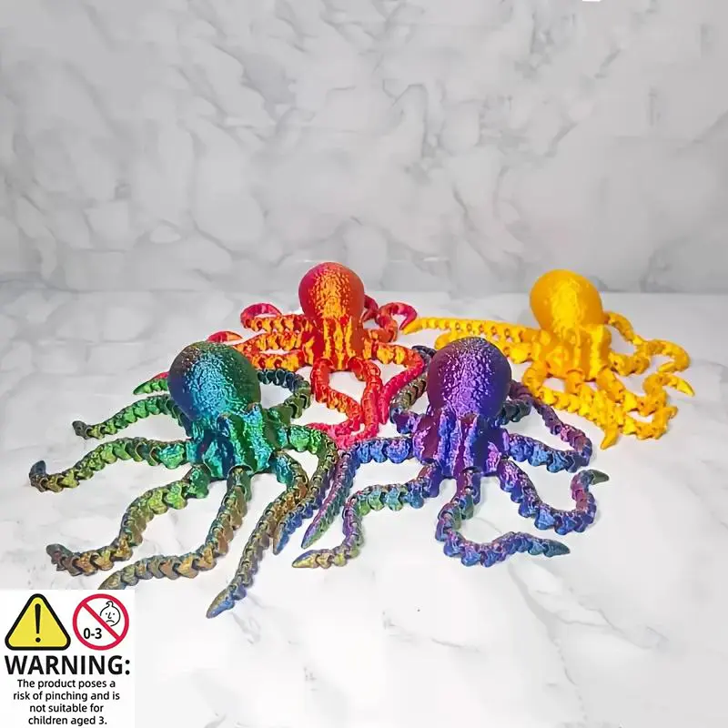 3D Printed Octopus Toy Ornament, 1 Count Creative Lifelike Octopus Decoration, Decorative Home Ornament, Desktop Statue Decoration for Home Office, Desktop Figurine, Collectible Home Decor, Animal Decorations, Unique Gift for Boys & Girls