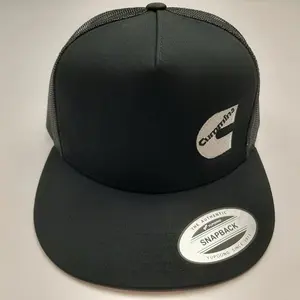 Flat Bill Vintage Trucker Mesh Yupong Snapback Black Baseball Cap Hat...