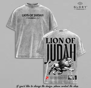 Lion of Judah Vintage Washed T-Shirt / Tank Top / Hoodie, Christian Jesus Apparel, Faith Streetwear Oversize Heavyweight, Gothic Church Outfit, Gym Pump Cover , Lion Shirt