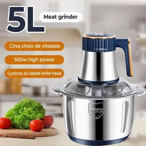 500W Electric Food Vege Chopper Food Processor Kitchen Meat Grinder Mixer 5L US 500W Electric Food Vege Chopper Food Processor Kitchen Meat Grinder Mixer 5L US