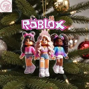 Personalized Roblox Girls Christmas Acrylic Ornament Temp, Christmas Tree Decoration, Decor Home, 2D Flat
