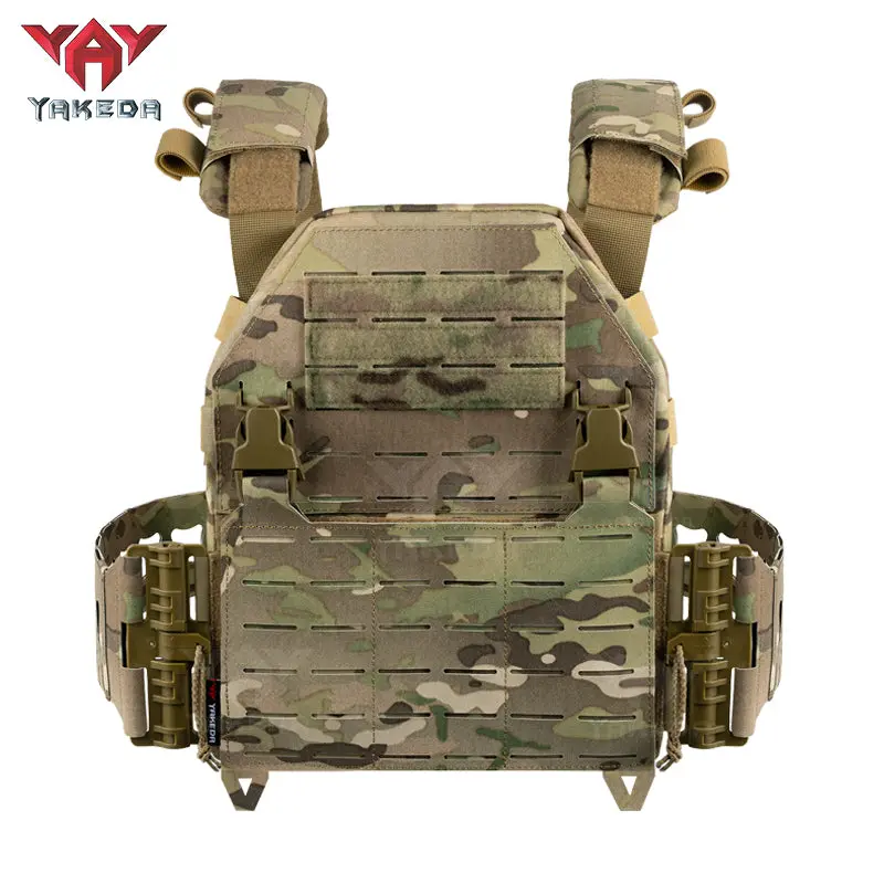 Yakeda YKD-0103 Lightweight Tactical Chest Vest - 500D Nylon Camouflage Square Neck Tactical Equipment with Holsters, Military Style Vest for Hiking, Camping, Military Style Vests