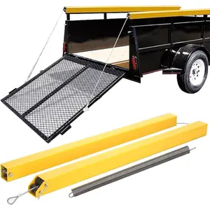 Trailer Gate Lift Assist, 2-Sided Trailer Tailgate Lift Assist Kit, Compatible with Utility Trailers Ramp and Tailgate, with 12 to 24 Inch Height Side Rail, 4 to 6 Feet Height Tail Gate or Ramp, Yellow