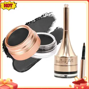 Waterproof 2-in-1 Deluxe Brow Pomade & Eyeliner Gel - Long-lasting, Natural Brow Definition, Eyebrow & Eyeliner Makeup Set, Net content Brush Smooth