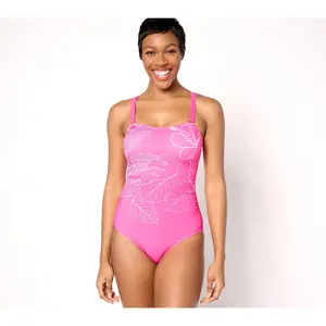 Susan Graver Soleil Embroidered Swimsuit with Removable Strap