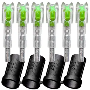 Sntxmy 6-Pack Crossbow Lighted Nocks with 4 Sizes .285/.297/.300/.305” Bushings Durable LED Arrow Nocks for Hunting Target Practice PVC Material
