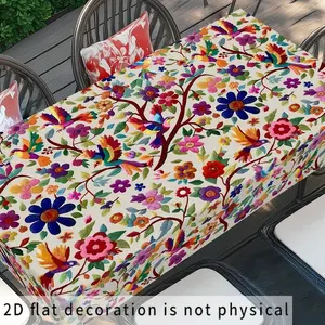 Vintage Floral Tablecloth, Multicolor Dining Table Cover, Picnic Table Cover, Indoor/outdoor Use, Halloween Decor, Kitchen & Garden Decoration, Holiday Design