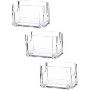 3 Pcs Sugar Packet Holder Clear Acrylic Tea Bag Organizer Small Sugar Caddy Dispenser Coffee Creamer Holder Sweetener Packet Storage Container for Countertop, Coffee Bar, Cabinet, Restaurant