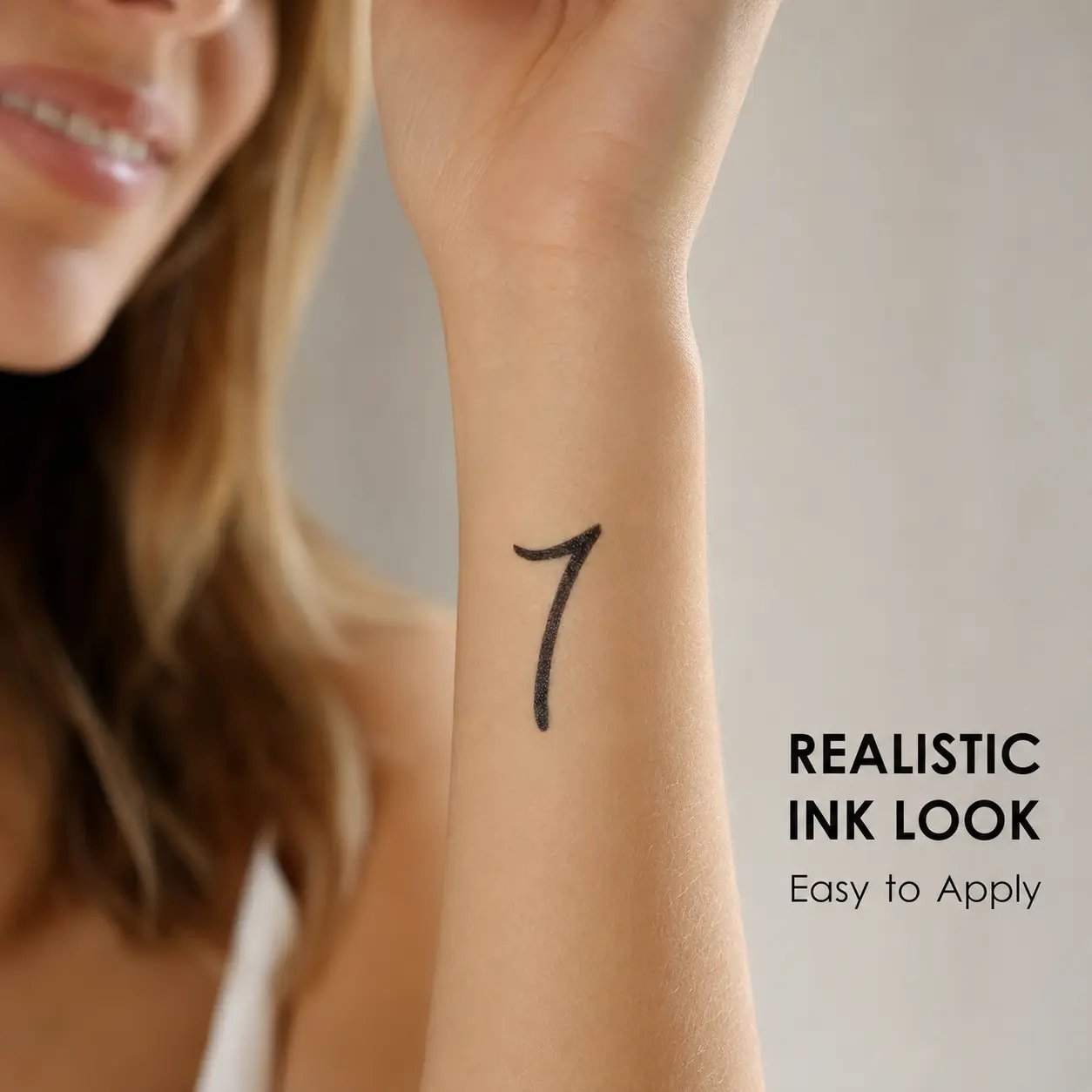 4PCS Black Number 7 Temporary Tattoo Stickers - Minimalist Lucky 7 Water-Transfer Body Art Decals, Apply with Water, Easy Application & Removal, Small Size Multiple Sheets for Face, Wrist, Festivals, Bold, Easy Removal