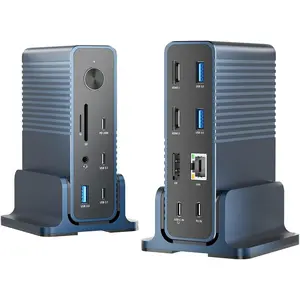 USB C Docking Station Dual ,15-in-1 Laptop Docking Station with 2*HDMI+DP,+ 2*USB3.1-10G+3*USB-A-5G+SD/TF+3.5MM Audio&MIC+Gigabit Ethernet, for Windows///