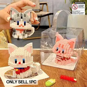 Cute Cat Micro Model Building Block Sets, Mini Pet Cartoon Animal Diamond Bricks Educational Fun Toys, Creative Gift for Friend & Adults