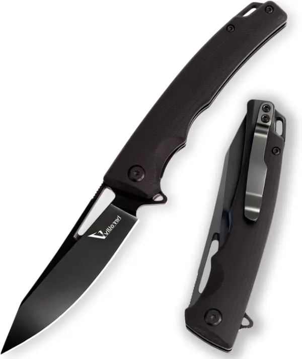 Vanguard Compact Folding Cutter - D2 Steel Blade, Ergonomic G10 Handle, Portable Kitchen & Outdoor Camping Helper for Slicing, Cutting