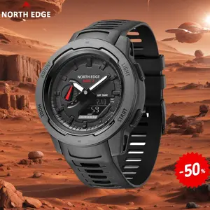 NORTH EDGE MARS3 Sports Waterproof Digital Watch Must-have for Summer Reloj Hombre Ultra Lightweight Design Carbon Fiber Case luminous Alarm Clock stopwatch Multifunctional Men's field Watch