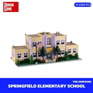 [BrickLORE](SHIP FREE)The Simpsons Springfield Elementary School With Gift Box 52*26*22cm 3500 PCS