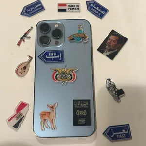 Yemen Phone Sticker Set with IBB, TAIZ, and SANA'A Designs for Customizable Phone Decor