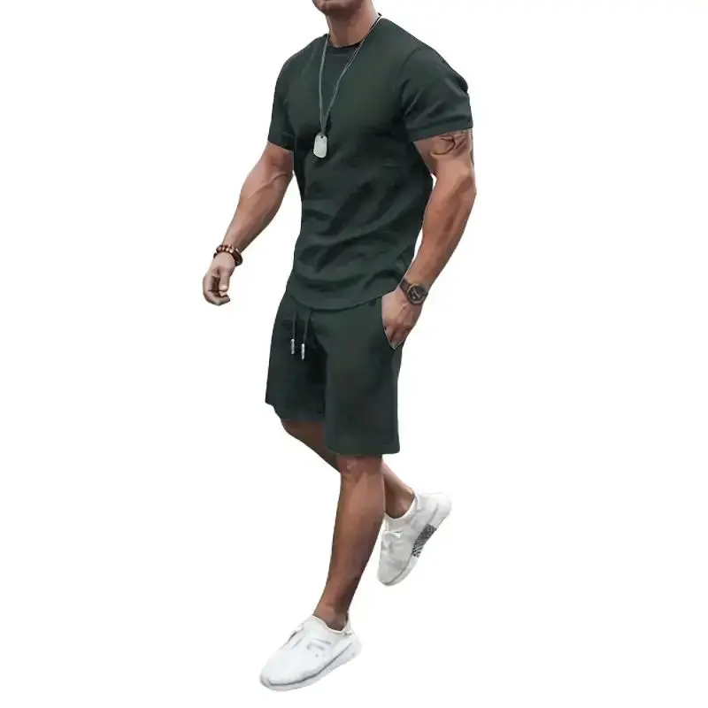 MenSummerOutfits2PieceSetsFashionShortSleeveMuscleTeeShirts&ShortsBeachSetSportsTracksuitForMen,Men'sPajamasLoungewear,PleaserefertothesizetablebeforepurchasingHOTClothesMenswearStretchPolyesterTopsCrewneckShortsleeve