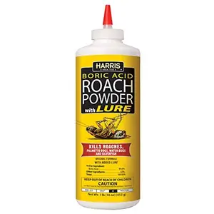 HARRIS Boric Acid Roach and Silverfish Killer Powder w/Lure for Insects (16oz)