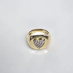 Protect Your Pinky Promise - Pinky Ring with CZ Heart Engraving